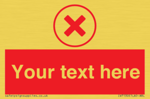 Custom red background, red cross in circle sign